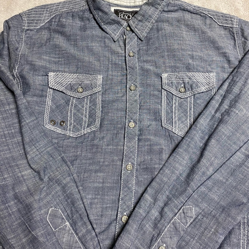 Buckle Men’s L/S Button Down Shirt - Size L - Athletic Fit - Like New